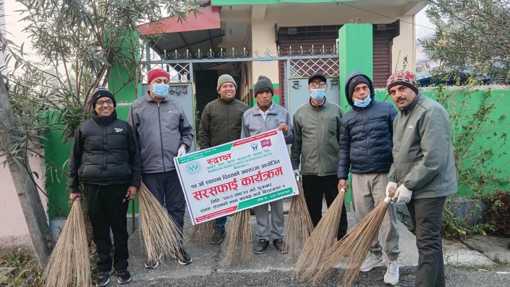 रुद्धाक्ष साकोसको स्थापना दिवसमा समाजसेवा: सरसफाइदेखि रक्तदानसम्म